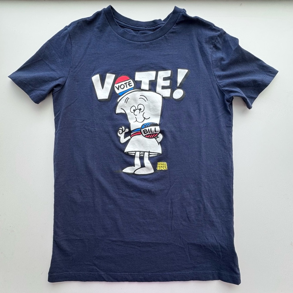 Vote T-Shirt School House Rock Navy Kids XL